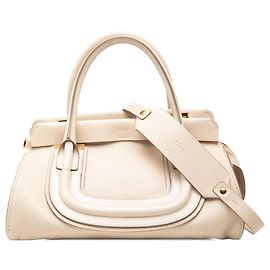 Sac à main Everston en cuir marron de taille moyenne Chloé Marron Beige