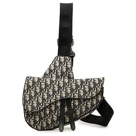 Sac Saddle en toile Blue Oblique Dior Bleu