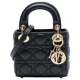 Lady Dior in micro agnello cannage nero Dior Nero