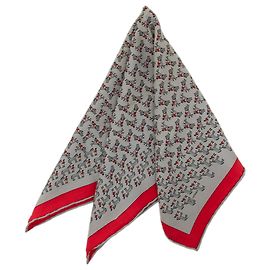 Lenço de seda Hermès Gray Rodeo 40 Marrom