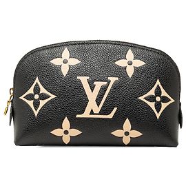 Pochette cosmétique Louis Vuitton Black Bicolor Monogram Empreinte PM Noir
