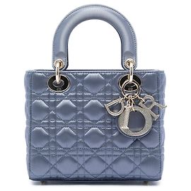 Dior Blue Small Satin Cannage Swarovski Lady Dior Bleu Bleu clair