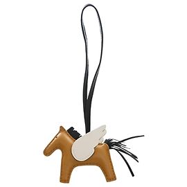 Hermès Brown Milo Lambskin Grigri Rodeo Pegase Bag Charm PM Brown