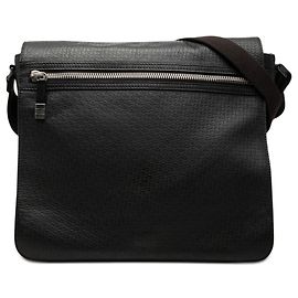 Borsa a tracolla Dior Black Diorissimo in pelle goffrata Nero