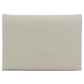 Hermès Hermes Calvi Duo Coin Case White