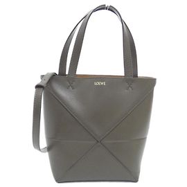 Bolsa Tote Mini Loewe Puzzle Fold Verde Caqui