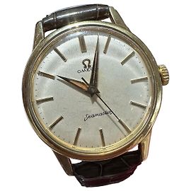 Montre Omega Seamaster plaquée or Marron Blanc Doré