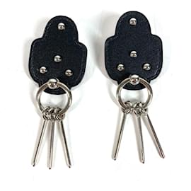 Hermès Hermes Carnaby Logo Accessory Earrings Black