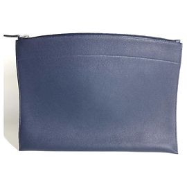 Hermès HERMES Pochette Bazaar GM em couro Togo Blue Nuit Azul