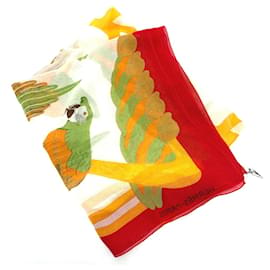 Hermès Stola in cotone multicolore Hermes Rosso Multicolore Bianco sporco