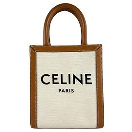 Céline Bolsa de Ombro Celine Mini Vertical Cabas Marrom Cru