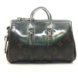 Louis Vuitton Monogram Metallic Mirror Mini Keepall Accessoire Porte-clés Marron Argenté