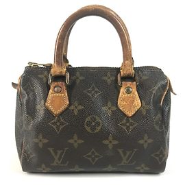 Louis Vuitton Monogram Mini Speedy Bag Brown Other Monogram