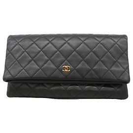 Chanel Matelassé Black Clutch Bag Black