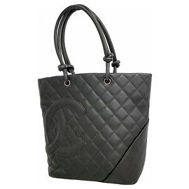 Chanel Cambon Lambskin Tote Bag Black