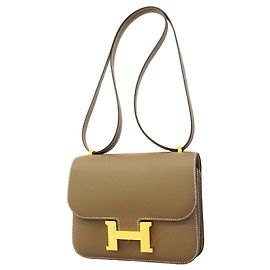 Hermès Bolsa de ombro Hermes Constance Mini Taupe