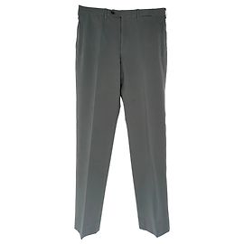 Pantalon droit Prada en polyester olive Vert Vert olive