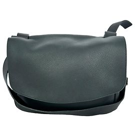 Bolsa de ombro Mail Small da The Row em couro de bezerro oliva Outro Impressão em python