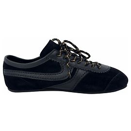 Baskets Dries Van Noten en daim noir Noir