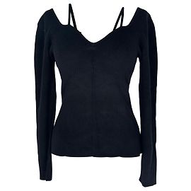 Autre Marque Altuzarra Pullover mit Herz-Ausschnitt aus schwarzer Viskose Schwarz