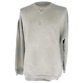 Loewe Sweatshirt mit besticktem Logo aus grauer Baumwolle Grau