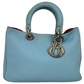 Grand cabas Diorissimo en cuir bleu clair Dior Marron Rose