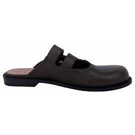 Loewe Campo Mary Jane Mules in Brown Leather  Brown