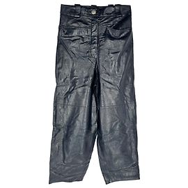 Chanel Hose aus schwarzem Lammleder Schwarz