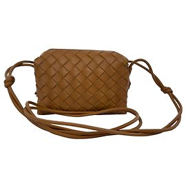 Bottega Veneta Mini Loop Camera Bag in Brown Lamb Leather Brown Red