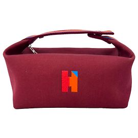 Sac à main Hermès Small Toile Bride-A-Brac en toile bordeaux Rouge Bordeaux