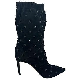 Red Valentino Valentino Rockstud Boots in Black Suede Black