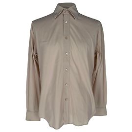 Camisa de botão Prada em algodão bege Bege