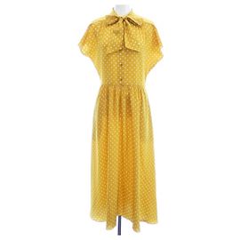 Céline Celine Seidenkleid 2R47B966H Weiß Andere Gelb