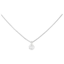Autre Marque Pt900 Diamant Halskette Silber