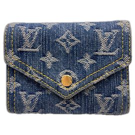 Louis Vuitton Monogram Denim Tri-fold Wallet Blue