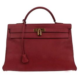 Hermès Hermes Kelly retourne Ardennes leather 40 Red