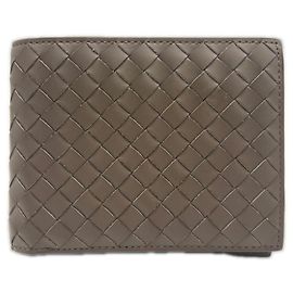 Bottega Veneta Intrecciato Leather Bi-Fold Wallet Brown