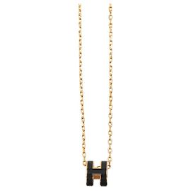 Hermès Collier Hermes Mini Pop H Noir Doré