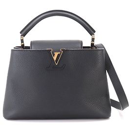 Louis Vuitton Capucines BB Handbag in Black Taurillon Leather Black