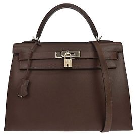 Hermès Hermes Kelly Sellier Epsom Castaño