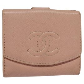 Chanel Timeless CC Trifold Caviar Compact Pink