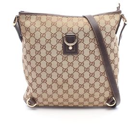 Bolsa de ombro Gucci Abbey em lona GG Marrom Bege