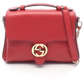 Borsa 2-Way Gucci Interlocking G in pelle rossa Rosso