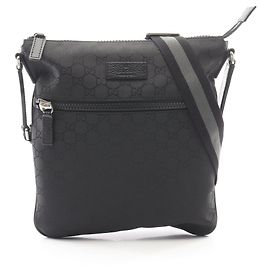 Borsa a tracolla Gucci in nylon nero e pelle Nero