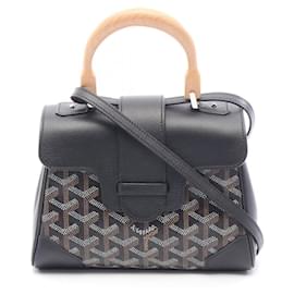 Bolsa 2-Way Goyard Saigon Mini Marrom Preto Branco