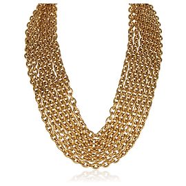 Chanel Gold-Plated Vintage Matelasse Multistrand Necklace Other