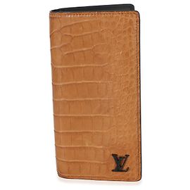 Louis Vuitton Tan Alligator Monogram Brazza Wallet Beige