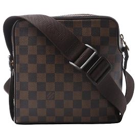 Bolsa Transversal Louis Vuitton Olav PM Damier Ebene N41442 Marrom
