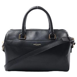 Saint Laurent Paris Duffle Baby Leather 2Way Handbag in Black 330958 Black