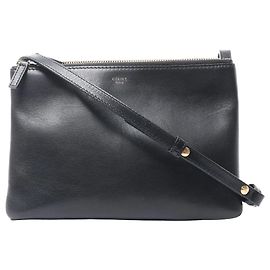 Céline Borsa a tracolla piccola in pelle Trio di Celine, nero Nero